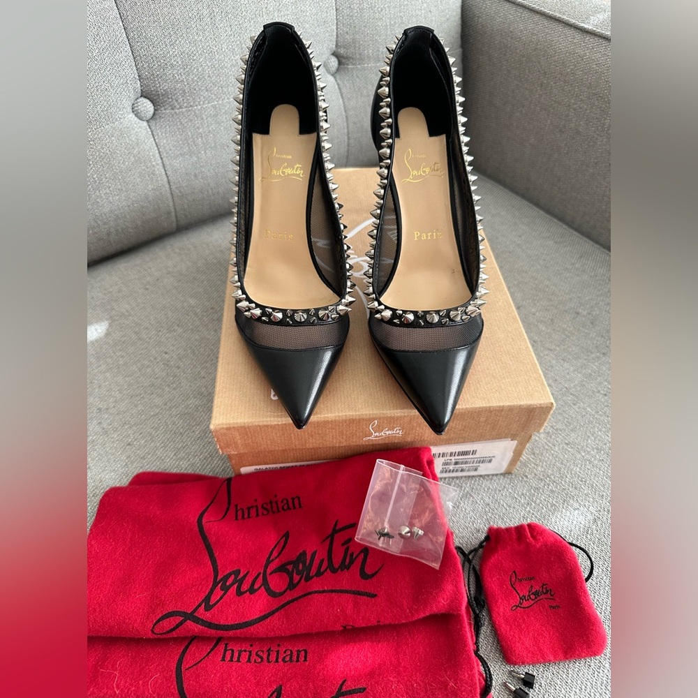 Christian Louboutin Galativi Spikes 85 Nappa 39 Worn Once! - Picture 2 of 10